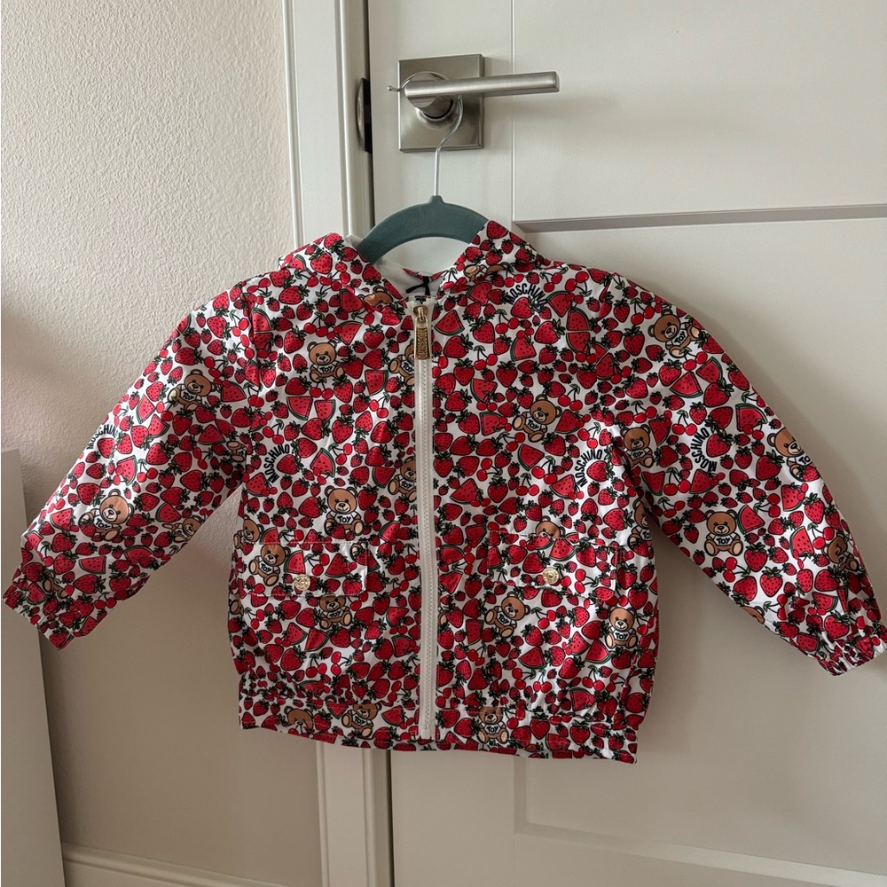 Moschino Kids strawberry-print jacket